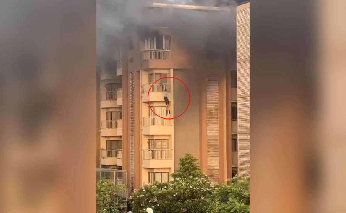 అగ్ని నుండి తప్పించుకోవడానికి మహిళ అహ్మదాబాద్ భవనం యొక్క 5 వ అంతస్తులో దూకింది
