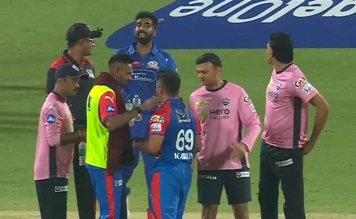 కరున్ నాయర్, జస్ప్రిట్ బుమ్రా ఐపిఎల్ ఘర్షణ సమయంలో వేడిచేసిన ఉమ్మిలో పాల్గొన్నాడు. రోహిత్ శర్మ యొక్క ప్రతిచర్య వైరల్ - చూడండి
