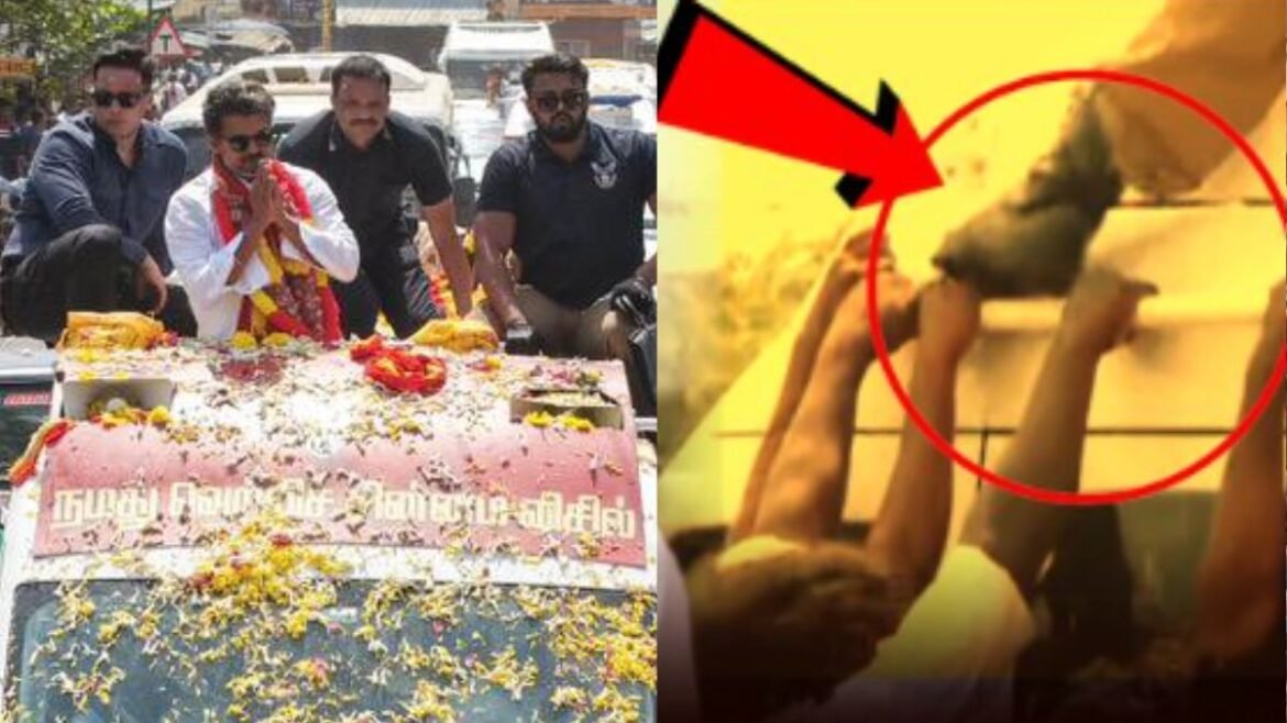 విజయ్ ప్రచారంలో దారుణం: అభిమానులను బూట్లతో తన్నిన బౌన్సర్లు | విజయ్ TVK ప్రచార వివాదాలు: తమిళనాడు 2026 ఎన్నికలలో భారీ గుంపుల మధ్య బౌన్సర్లు అభిమానులపై దాడి చేశారు
